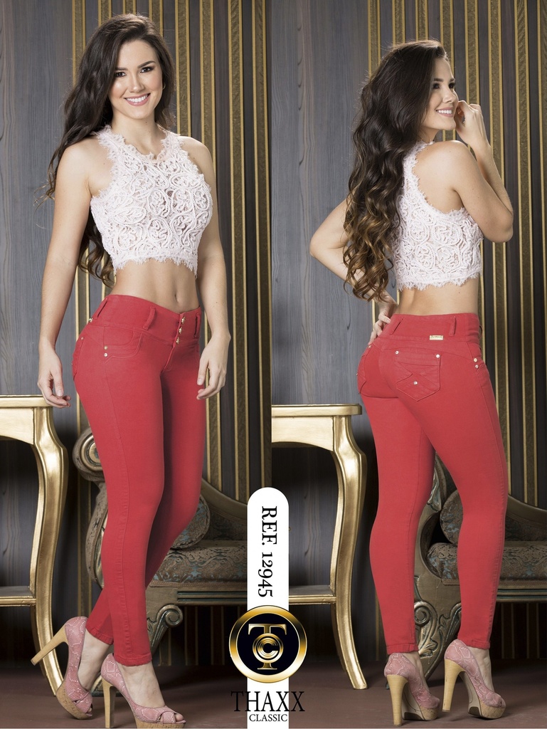 Women's Red Push-Up Butt-Lifting Skinny Jeans – Thaxx Classic