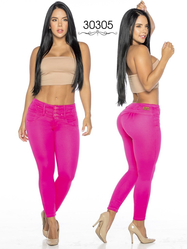 Women's Fuchsia Pink Butt-Lifting Skinny Jeans