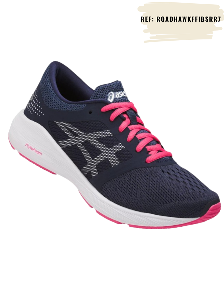 [262ROADHAWKFFIBSRR7-10] Tenis de Correr ASICS Roadhawk FF Azul Marino y Rosado para Mujer (10)