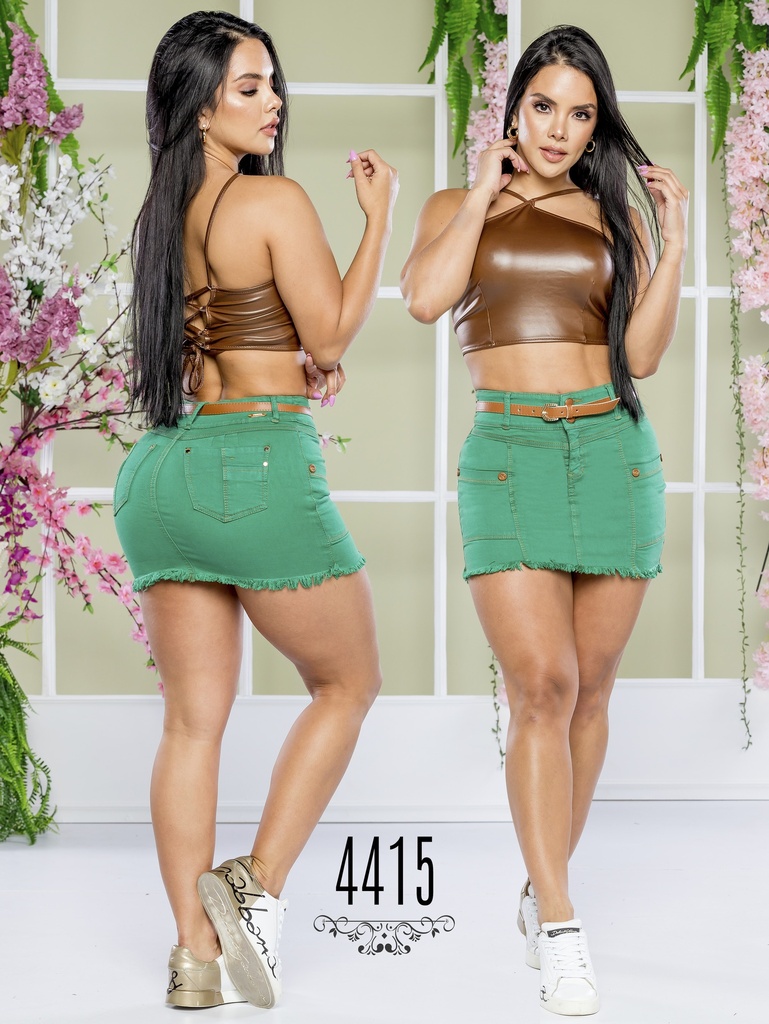Women's Fresh Green Butt-Lifting Mini Skirt