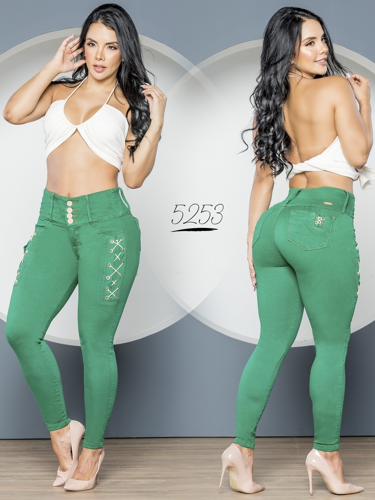 Jeans Levantacola Colombiano Con Faja 