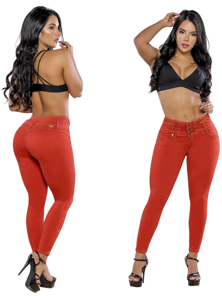 [2675259S01] Jeans Levantacola Colombiano con Faja Interna 5259 – Rojo (1)