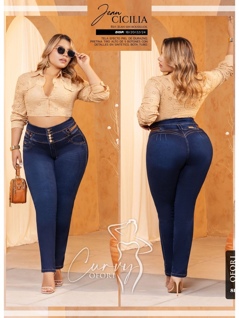 [289CICILIA13] Women's Dark Wash Skinny Butt Lift High-Rise Jeans 289CICILIA1 (13)