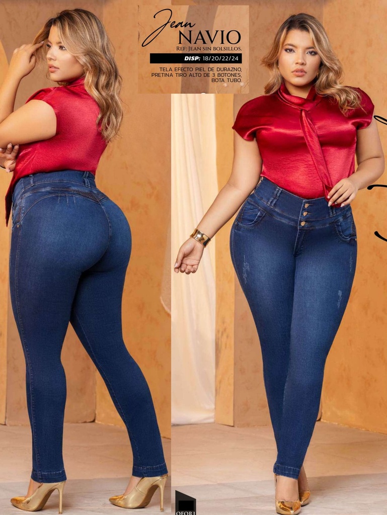 [289NAVIO13] Jeans Skinny Levantacola Tiro Alto Lavado Oscuro para Mujer 289NAVIO1 (13)