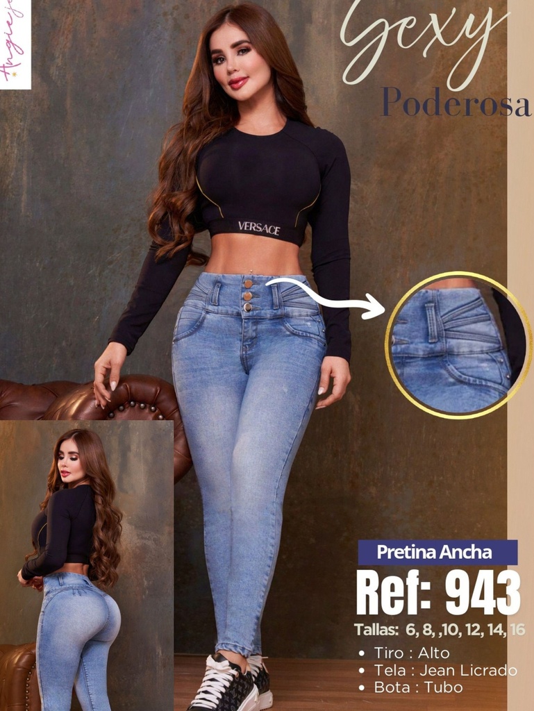 Women's Light Wash Skinny Butt Lift High-Rise Jeans 943