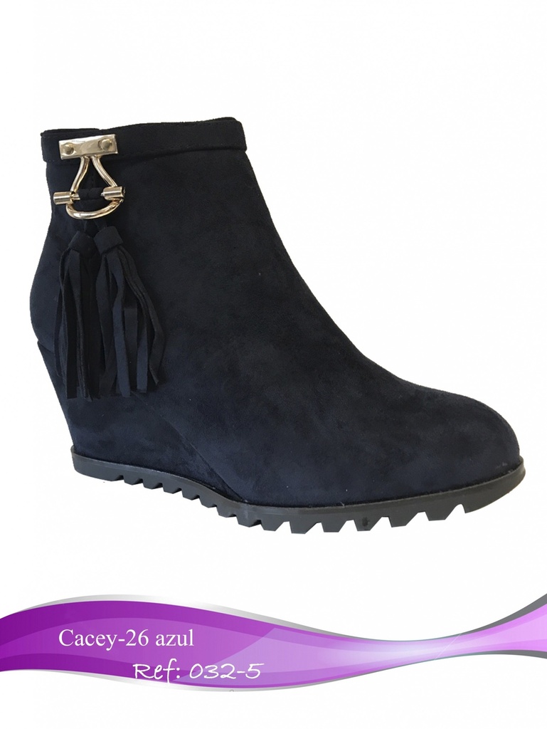 [23803256] Botines con Borlas y Cuña Azul Marino para Mujer Cacey-26