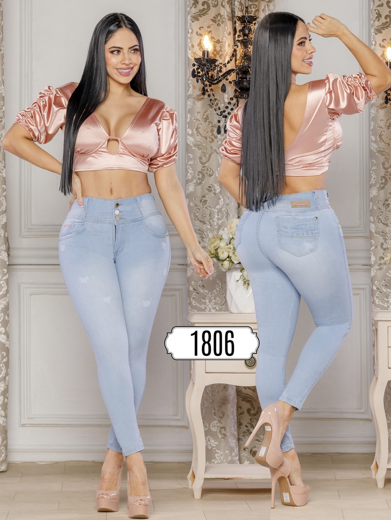 Women's Light Blue Skinny Butt Lift Jeans 1806