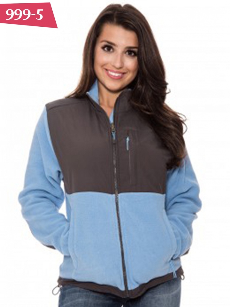 Chaqueta Chaqueta Polar Bicolor Azul Claro y Gris para Mujer 999-5