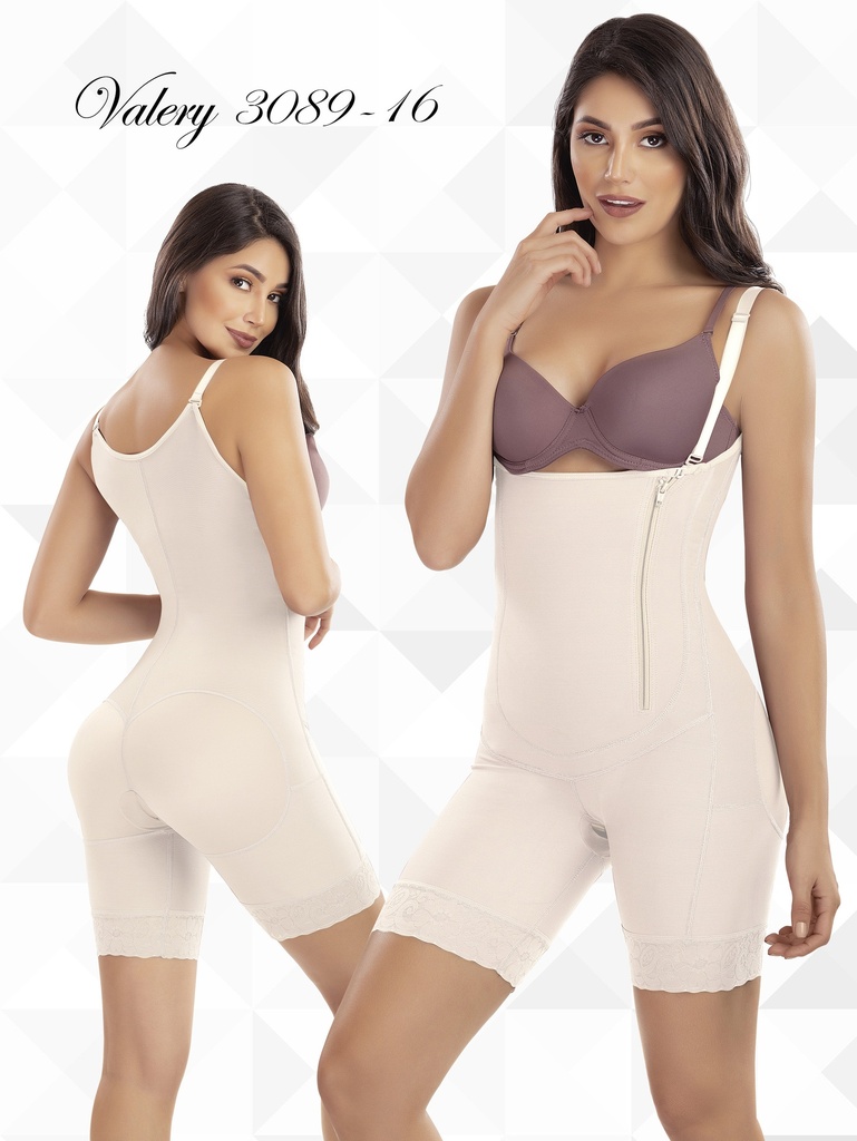 Women's Cream Strap Mid-Thigh Butt Lift Body Shaper Shapewear 3089-16