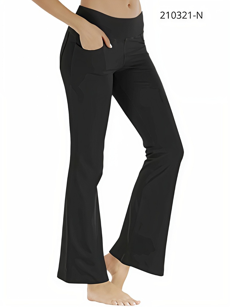 [386210321NM] Leggings Flare con Bolsillos Negro para Mujer 210321-N (M)