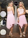 Vestido Moda Fuxia Beige