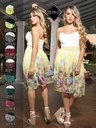 Vestido Moda Fuxia Verde Negro